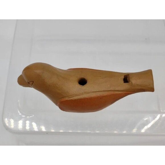 Red Clay Bird Whistle American Folk Art Pottery Decorative Handmade Artisan - Picture 7 of 8